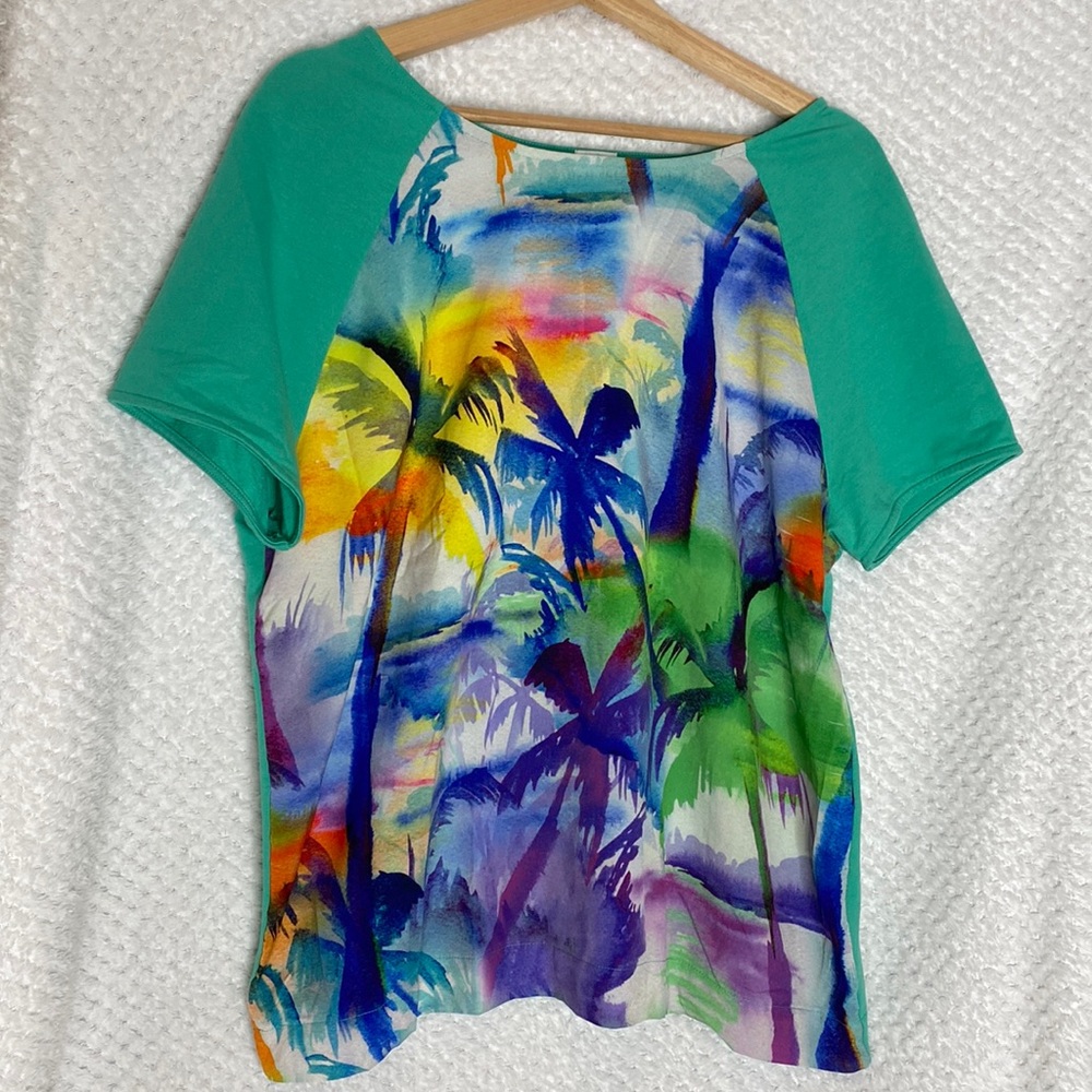 Sun Bay tropical palm trees top shirt